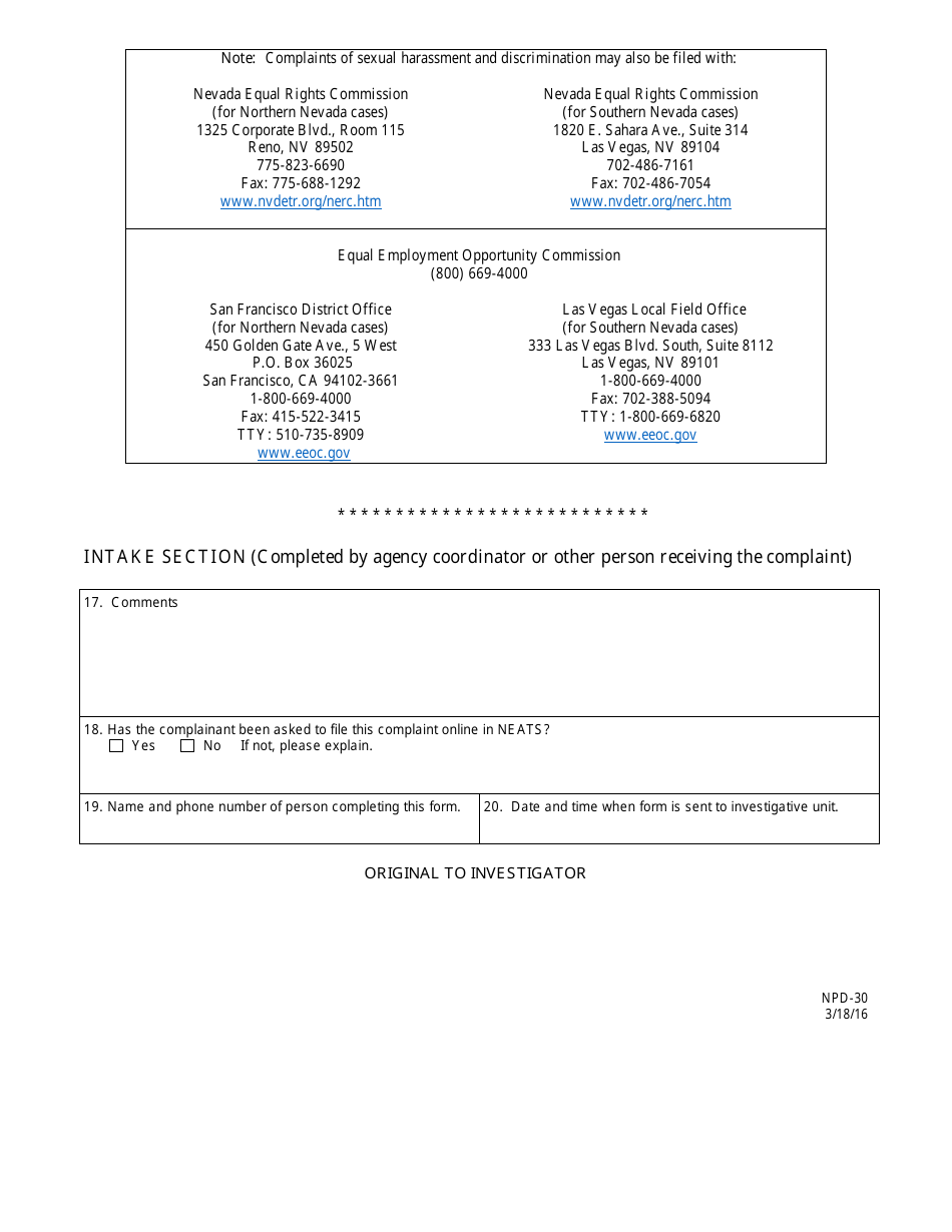 Form Npd 30 Fill Out Sign Online And Download Printable Pdf Nevada Templateroller 5842