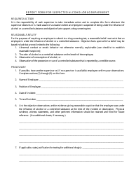 Form TS-77 Report Form for Suspected Alcohol/Drug Impairment - Nevada