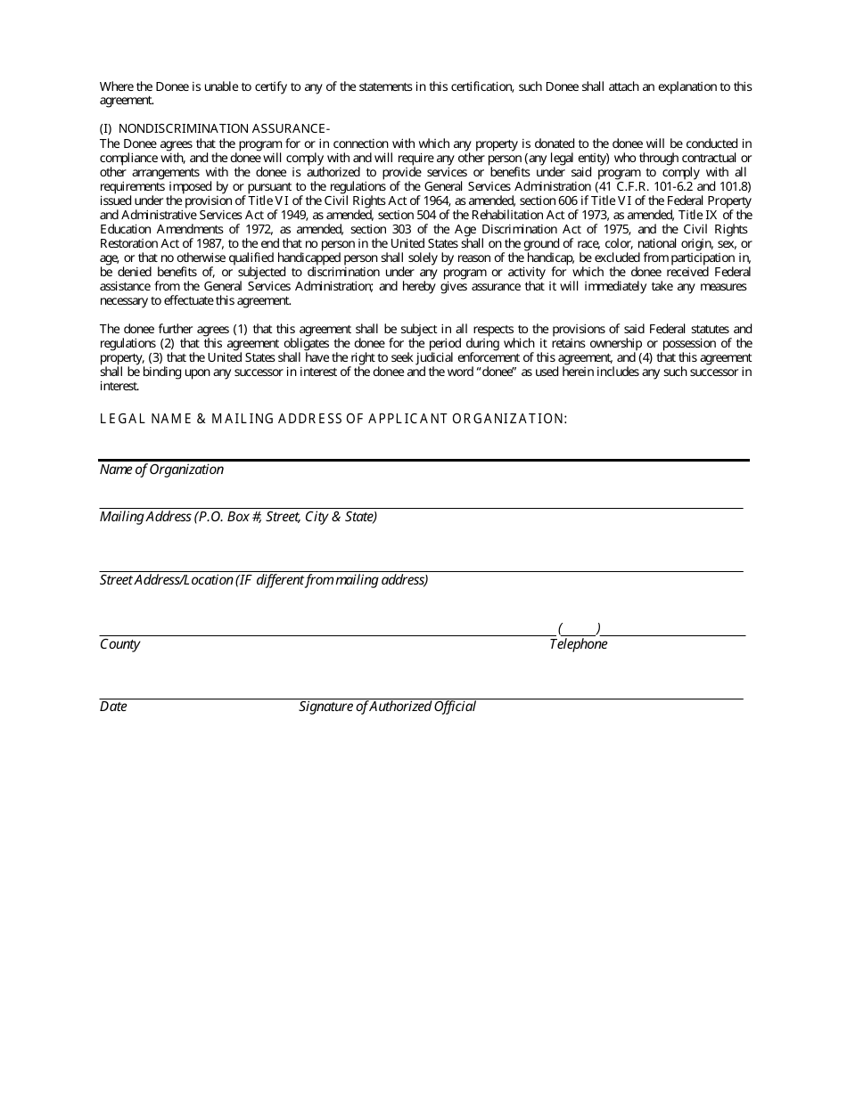Application for Eligibility - Federal Surplus Property Program - Nevada, Page 6