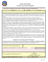 Application for Victim of Crime Compensation - Victims of Crime Program - Nevada, Page 5