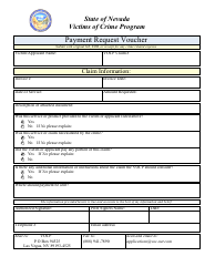 Document preview: Payment Request Voucher - Victims of Crime Program - Nevada