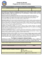 Solicitud De Compensacion Para Victimas De Delitos - Programa De Victimas De Delitos - Nevada (Spanish), Page 5