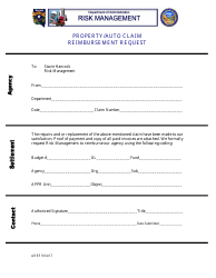 Document preview: Property/Auto Claim Reimbursement Request Form - Nevada