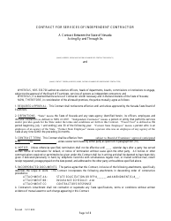 Document preview: Contract for Services of Independent Contractor - Nevada