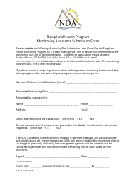 Monitoring Assistance Submission Form - Rangeland Health Program - Nevada