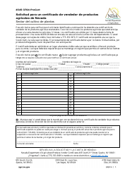 Solicitud Para Un Certificado De Vendedor De Productos Agricolas De Nevada - Nevada (Spanish), Page 2