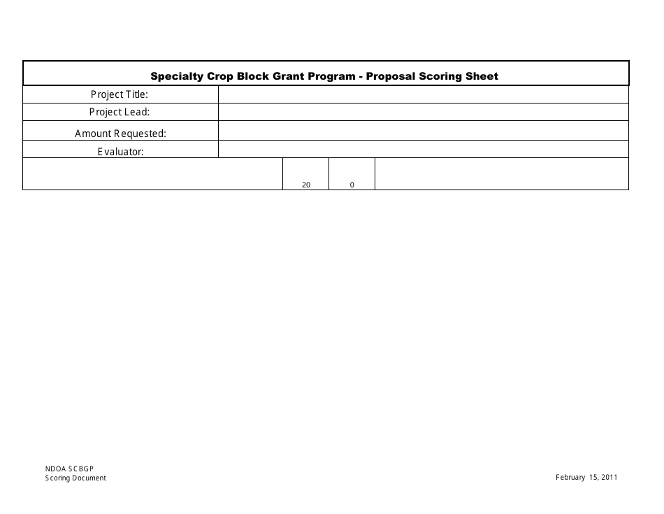 Specialty Crop Block Grant Program - Proposal Scoring Sheet - Nevada, Page 4