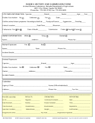 Form ADLSOP-A.0010 Rabies History and Submission Form - Nevada