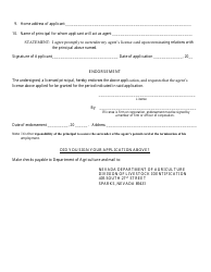 Application for Livestock/Agriculture Agent&#039;s License - Nevada, Page 2