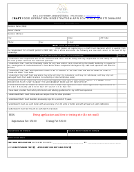 Document preview: Craft Food Operation Registration Application & Questionnaire Form - Nevada