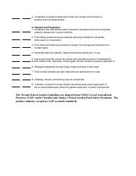School Garden Food Safety Weekly Checklist - Nevada, Page 2