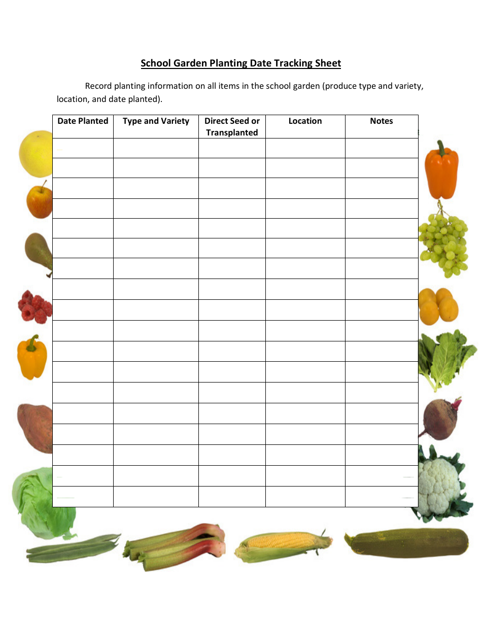 garden tracker form