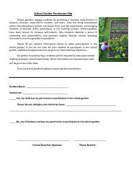 Document preview: School Garden Permission Slip Template