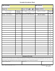 Form CE-002 Nevada Attendance Sheet - Nevada