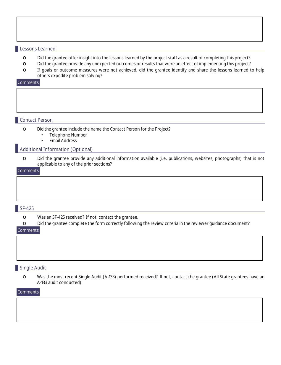 Final Performance Report / SF-425 / Audit - Review Checklist - Specialty Crop Block Grant Program - Farm Bill, Page 3