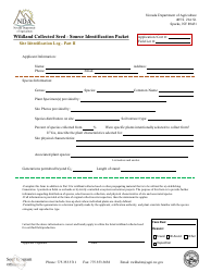 Wildland Collected Seed - Source Identification Packet - Pre-collection Application Form - Nevada, Page 3