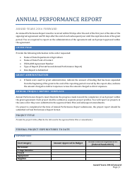 Document preview: Annual Performance Report Form