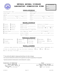 Form ADL-34 Laboratory Submission Form - Nevada