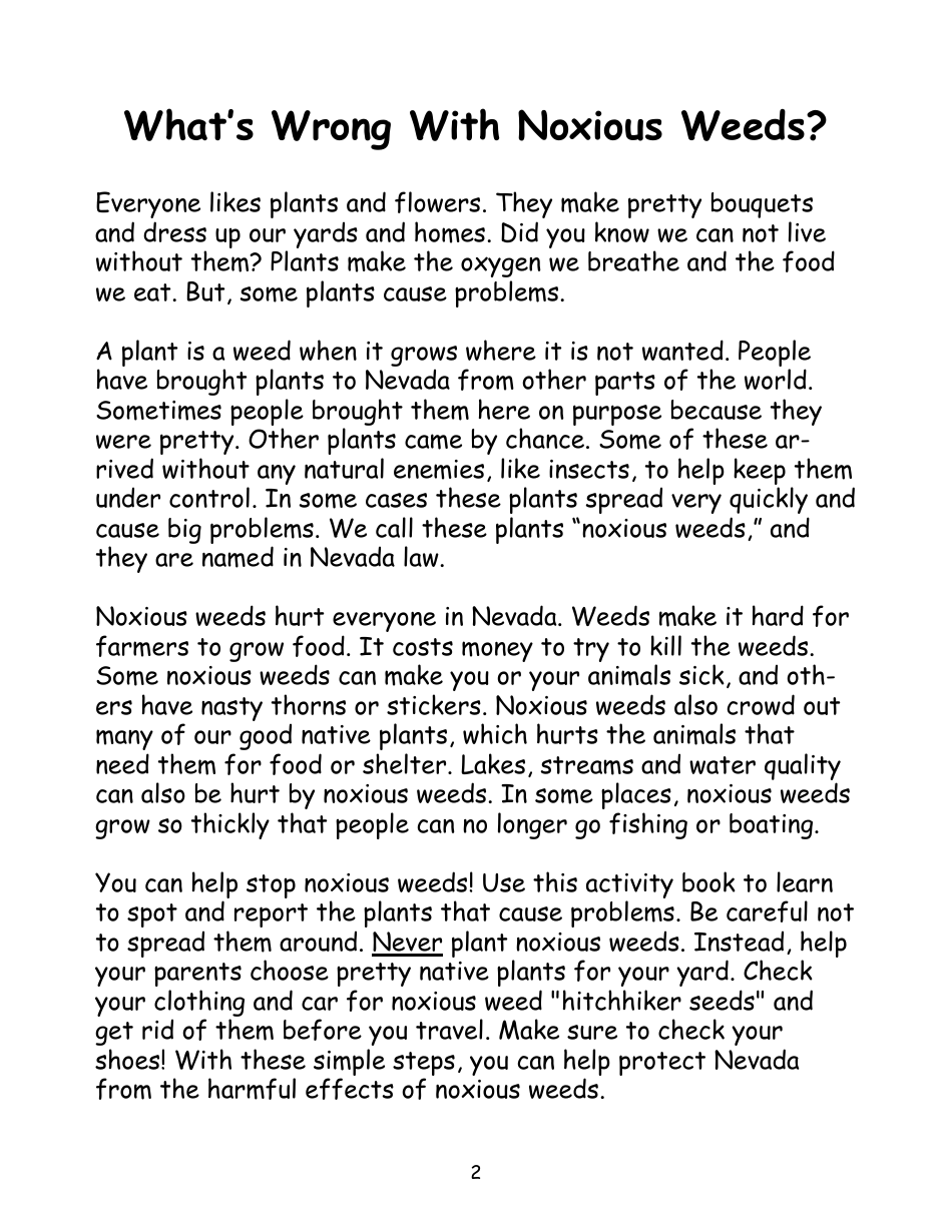 Nevada Weed Busters Coloring Book - University of Nevada - Nevada, Page 3