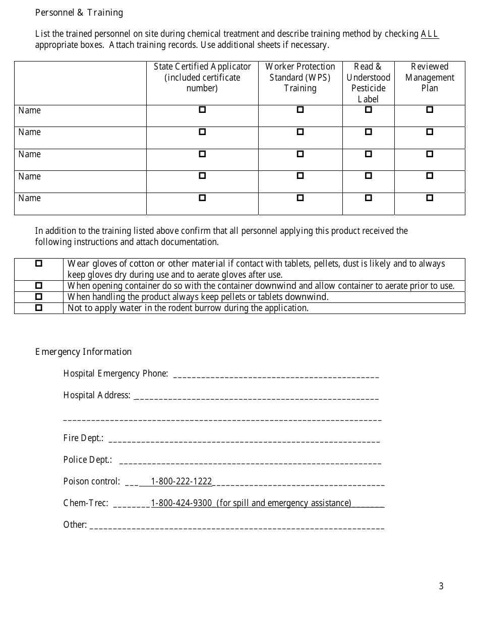 Fumigation Management Plan - for Burrowing Rodents - Nevada, Page 3