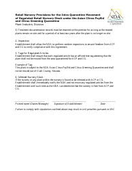 Asian Citrus Psyllid Quarantine Compliance Agreement Form - Nevada, Page 2