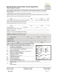 Nevada Nursery Stock Dealer License Application Form - Nevada, Page 2
