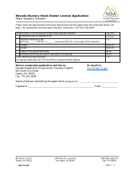 Nevada Nursery Stock Dealer License Application Form - Nevada, Page 3