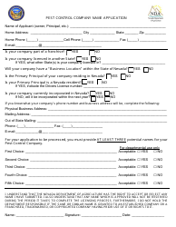 Pest Control Company Name Application Form - Nevada, Page 2