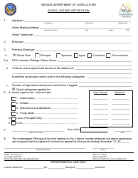 &quot;Aerial License Application Form&quot; - Nevada