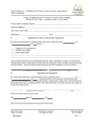 Document preview: Pest Control - Affidavit of Pest Control Non-operation - Nevada