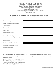 Document preview: Form TA140 Incoming Electronic Deposit Notification Form - Nevada