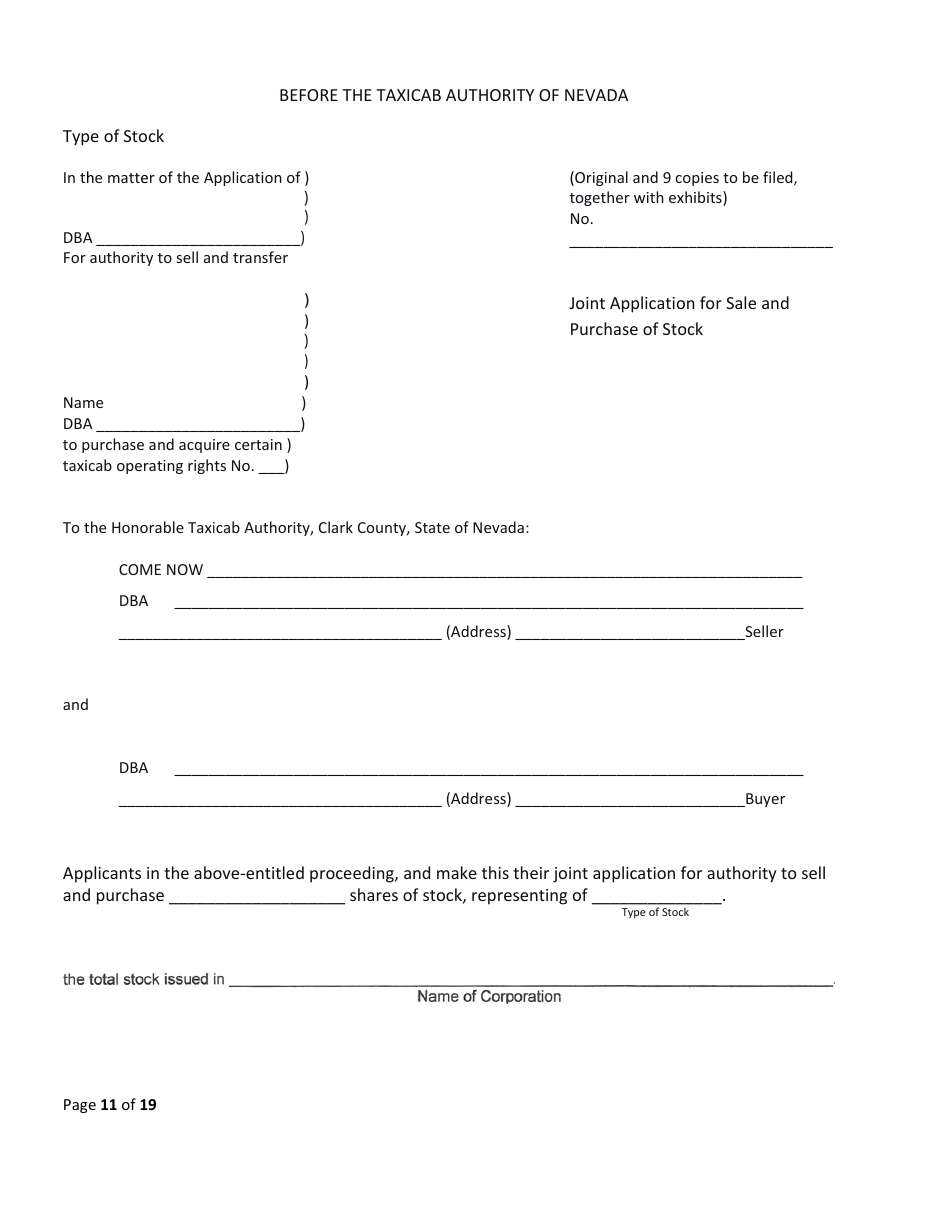 Application for a Certificate of Public Convenience and Necessity (Cpcn) - Nevada, Page 11