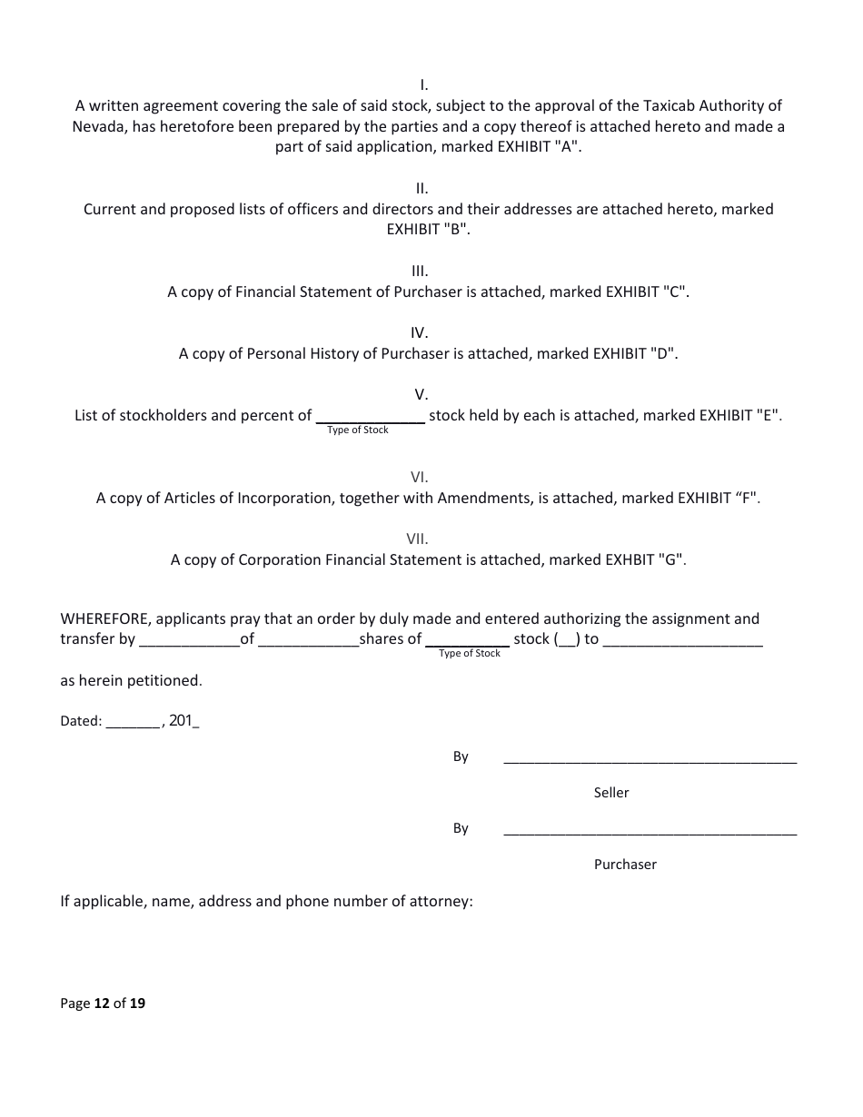 Application for a Certificate of Public Convenience and Necessity (Cpcn) - Nevada, Page 12