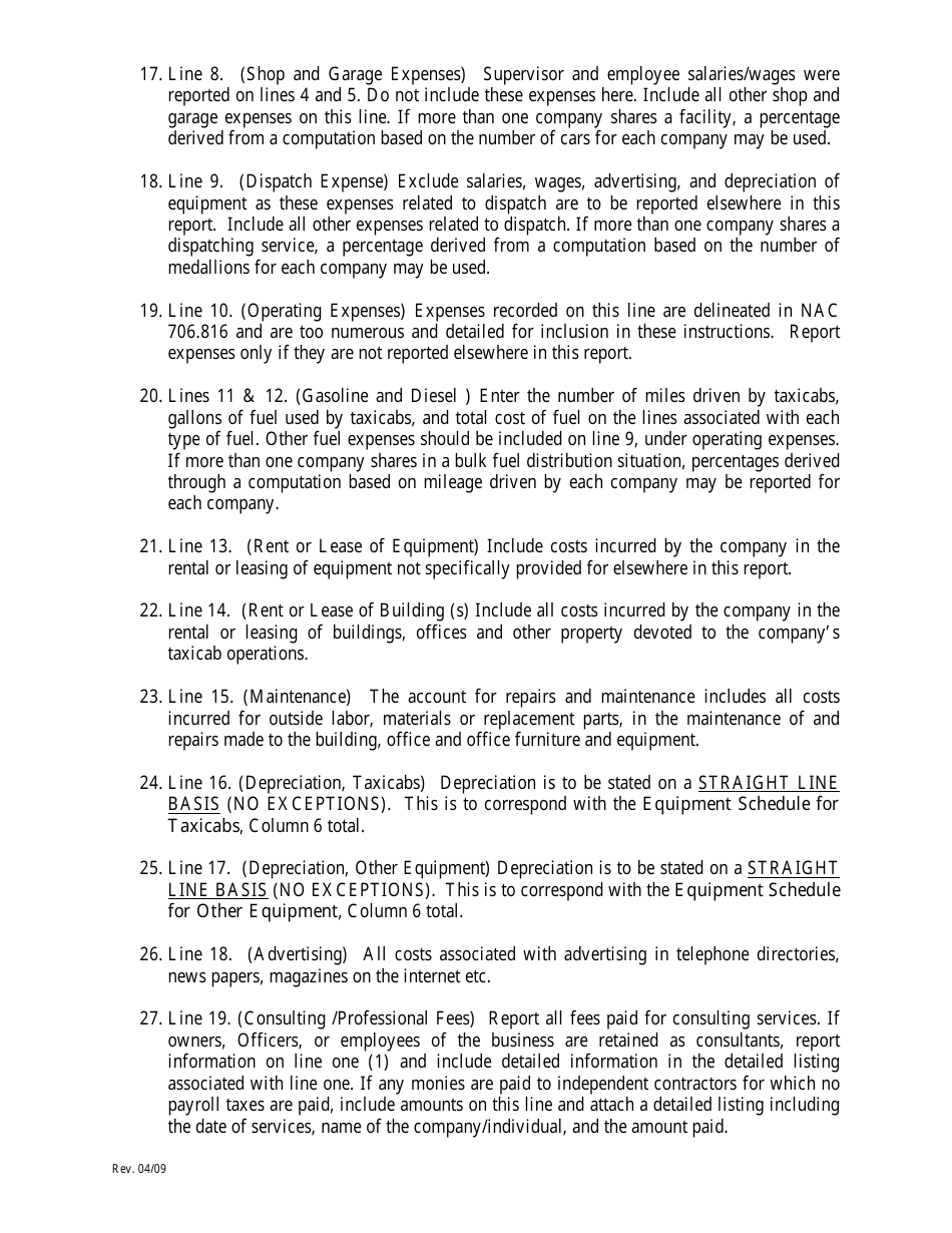 Annual Financial Report Form - Nevada, Page 3