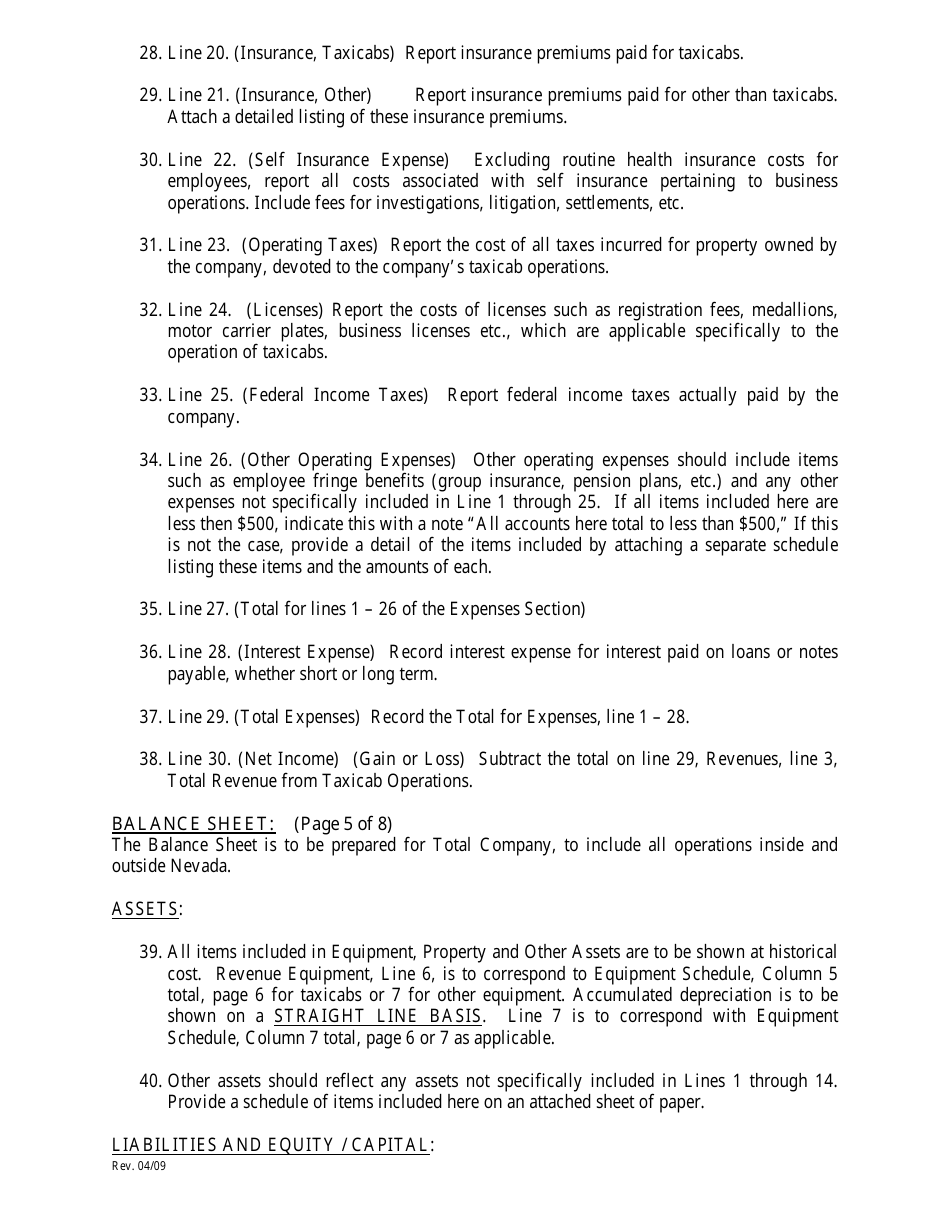 Annual Financial Report Form - Nevada, Page 4