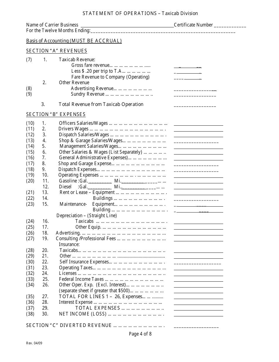 Annual Financial Report Form - Nevada, Page 9