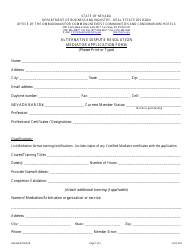 Form 522 Alternative Dispute Resolution - Mediator Application Form - Nevada, Page 2