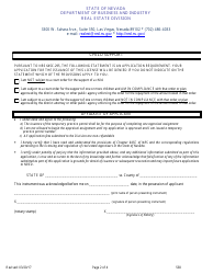 Form 538 Appraiser Temporary Practice Permit Application - Nevada, Page 2