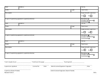 Form 537A Appraisal Experience Log - Nevada, Page 2