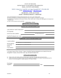Document preview: Form 761 Application for Renewal of Asset Management Company - Nevada