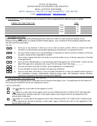 Form 599 Original Reciprocal/ Endorsement Licensing Application for Residential Appraiser/ General Appraiser - Nevada, Page 3