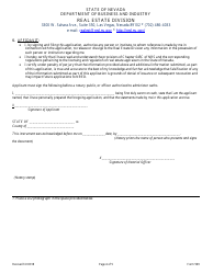 Form 599 Original Reciprocal/ Endorsement Licensing Application for Residential Appraiser/ General Appraiser - Nevada, Page 4