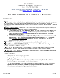 Document preview: Form 666 Application for Asset Management Permit - Nevada