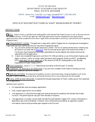 Form 666 Application for Asset Management Permit - Nevada