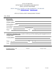 Form 666 Application for Asset Management Permit - Nevada, Page 2