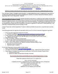 Form 603 Initial Association Registration - Nevada