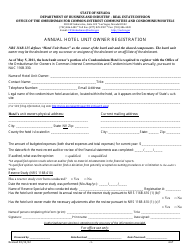 Document preview: Form 667 Annual Hotel Unit Owner Registration - Nevada
