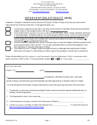 Form 530 Intervention Affidavit - Nevada