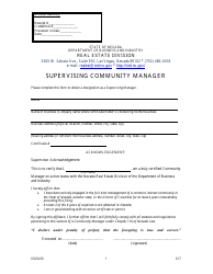 Document preview: Form 617 Supervising Community Manager Form - Nevada