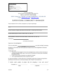 Form 617 Supervising Community Manager Form - Nevada